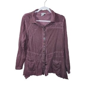 Parsley & Sage Ladies Long Sleeve Button Front Top- size M